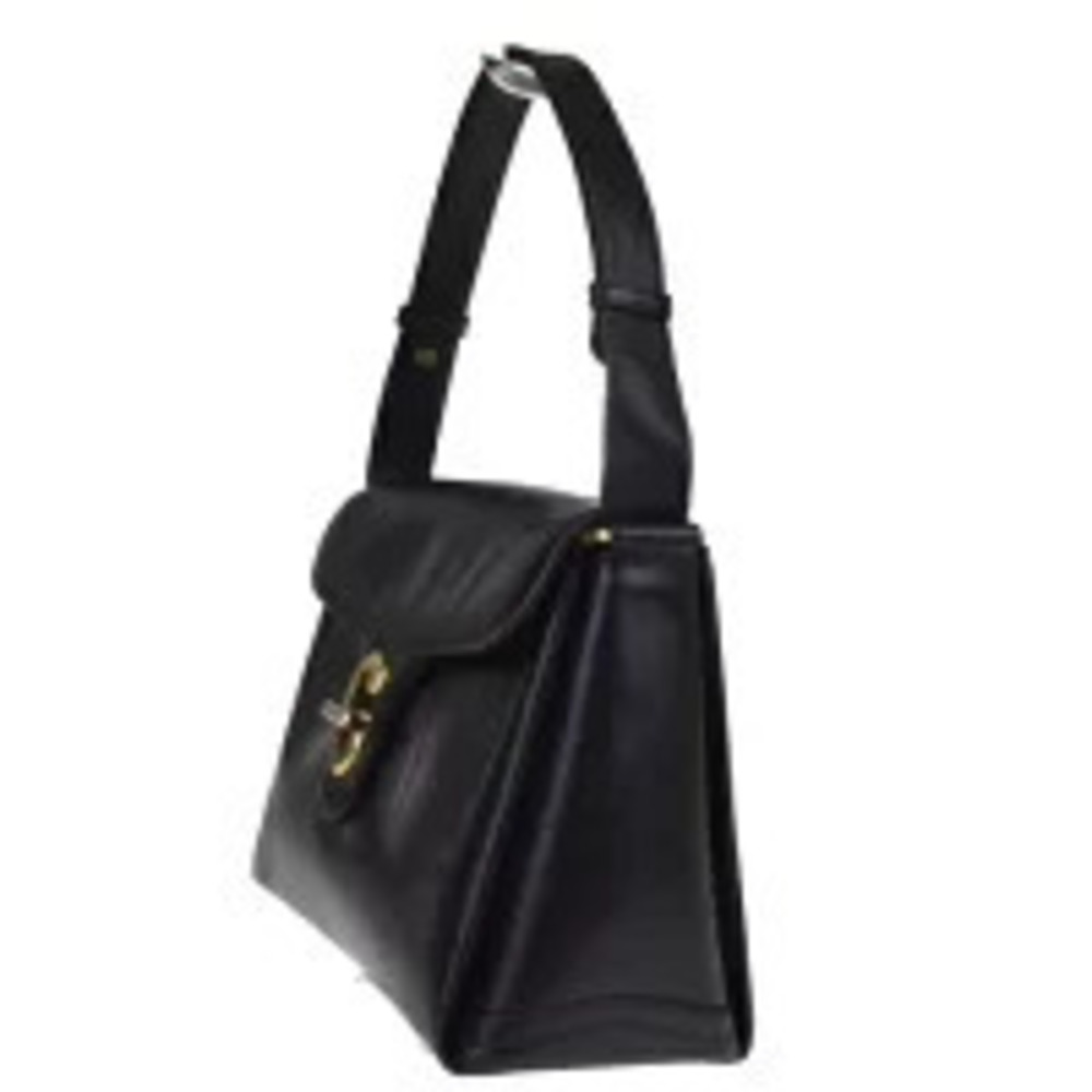 Gucci G Black distinctive turnlock interlocking handbag Black